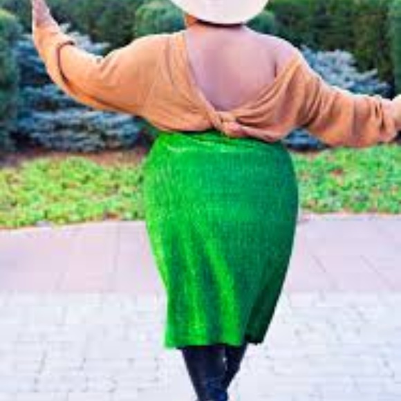 PREMME metallic green skirt! - Picture 2 of 8